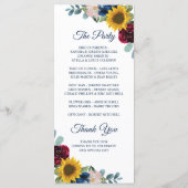 ボタ素朴ニカルヒマワリ結婚フローラ プログラム (裏面)