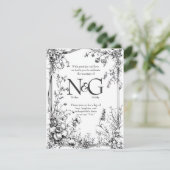 ボタ素朴ニカ、白黒ハンドドロー 招待状 (スタンド正面)