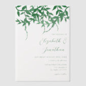 ボタ素朴ニ離れカル結婚 ベラム紙招待状 (正面)