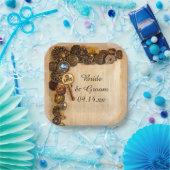 ボタ素朴ンの結婚紙プレート ペーパープレート (パーティー)