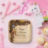 ボタ素朴ンの結婚紙プレート ペーパープレート (パーティー)