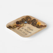 ボタ素朴ンの結婚紙プレート ペーパープレート (傾斜あり)