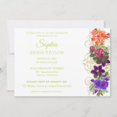 ボタ絵を描ンカルブライダルシャワー招待 招待状 (正面)