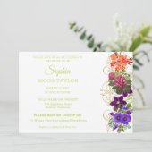 ボタ絵を描ンカルブライダルシャワー招待 招待状 (スタンド正面)