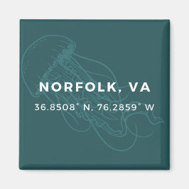 ボタ航海のン磁石 – ノーフォークVAの座標 マグネット