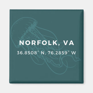 ボタ航海のン磁石 – ノーフォークVAの座標 マグネット