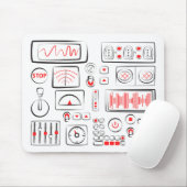 ボタ違うン描、レバー付きマウスパッド マウスパッド (マウス)