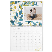 ボタ鮮やかニカル2020編集可能年写真 カレンダー (3月 2026)