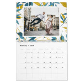 ボタ鮮やかニカル2020編集可能年写真 カレンダー (2月 2026)