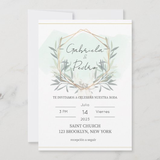 ボダエンスペイン招待状 招待状 (正面)