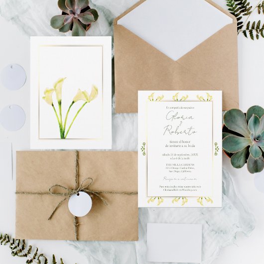 ボダスペインのアルカトラスオロ・ミニマル結婚リスト 招待状