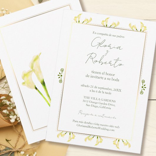 ボダスペインのアルカトラスオロ・ミニマル結婚リスト 招待状