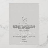 ボダ・デ・エフェクトス・デ・エフェクトド・デ・ヴェロ・デ・ラ・トランスパレ 箔招待状 (裏面)