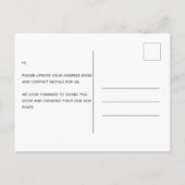 ボッおもしろいクスの移動 – 新しいホーム 案内ポストカード (裏面)