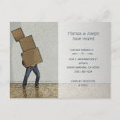 ボッおもしろいクスの移動 – 新しいホーム 案内ポストカード (正面)