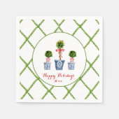 ボックウッドエレガントトピアリーとトレリスの休日 スタンダードカクテルナプキン (正面)