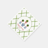 ボックウッドエレガントトピアリーとトレリスの休日 スタンダードカクテルナプキン (角)