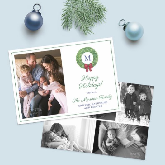 ボックウッドエレガントリースクリスマスフォトコラージュ シーズンカード