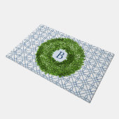 ボックウッドリースモノグラムのへようこそ ドアマット (アングル)