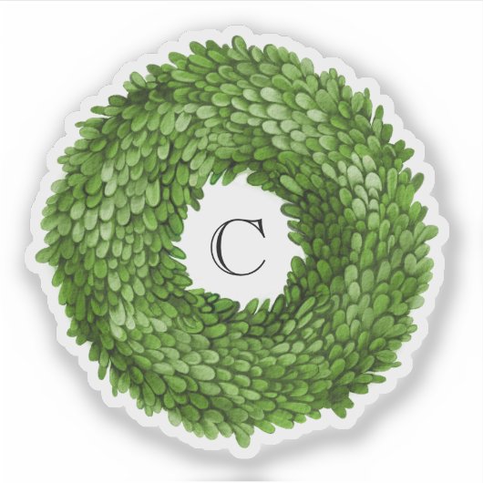 ボックウッドリースモノグラムビニールシール シール (正面)