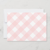 ボックウッド名門私立校風のピンクボウ小さな女の子ベビーシャワー サンキューカード (裏面)