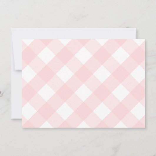 ボックウッド名門私立校風のピンクボウ小さな女の子ベビーシャワー サンキューカード (裏面)