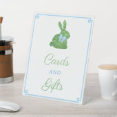 ボックウッド頭が切れるバニー赤ちゃんシャワーカードとギフト 台座サイン (インサイチュ)