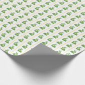 ボックウ名門私立校風のッドバニー黄色い弓の赤んユニセックスだシャワー ラッピングペーパー (角)