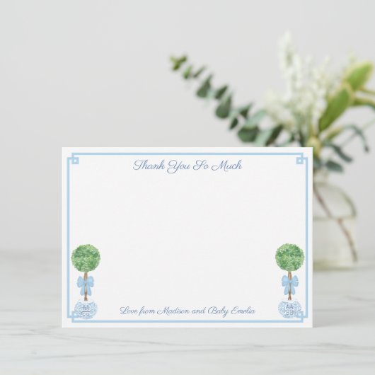 ボックウ名門私立校風のド男の赤ちゃんシャワーシップと参照写真 サンキューカード (スタンド正面)