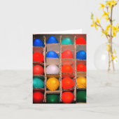 ボックスに入ったカラフルなヴィンテージクリスマスライト電球 カード (黄色い花)