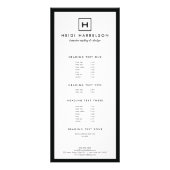 ボックスのロゴとイニシャル/モノグラムブラック/ホワイト ラックカード (正面)