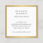 ボックスのロゴモノグラムフェイク金ゴールド スクエア名刺 (裏面)