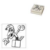 ボックスアートのスタンプを押し込む ラバースタンプ (押印)