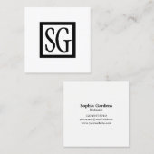 ボックスイニシャル – 正方形 スクエア名刺 (正面/裏面)