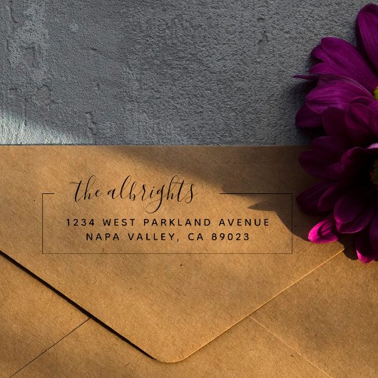 ボックスエレガントファミリ名スクリプト差出人住所 セルフインキングスタンプ