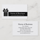ボックスシンプルとボウ付き白黒ブティック 名刺 (正面/裏面)