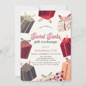ボックスシークレットサンタギフト交換ホリデー 招待状 (正面)