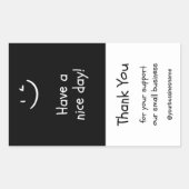 ボックスシールありがとうご案内 長方形シール (正面)