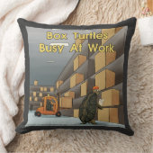 ボックスタートルラージおもしろいコットン装飾用クッション クッション (ブランケット)