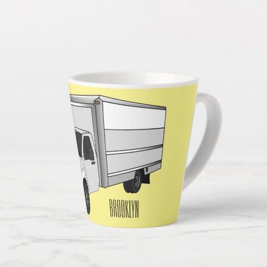 ボックストラック漫画イラストレーション カフェラテマグ (右アングル)