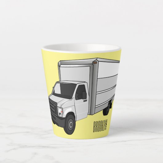 ボックストラック漫画イラストレーション カフェラテマグ (正面)