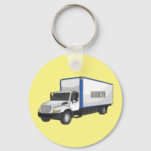 ボックストラック漫画イラストレーション キーホルダー (正面)