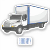 ボックストラック漫画イラストレーション シール (正面)