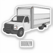 ボックストラック漫画イラストレーション シール (正面)