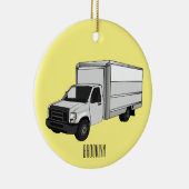 ボックストラック漫画イラストレーション セラミックオーナメント (右)