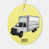 ボックストラック漫画イラストレーション セラミックオーナメント (左)