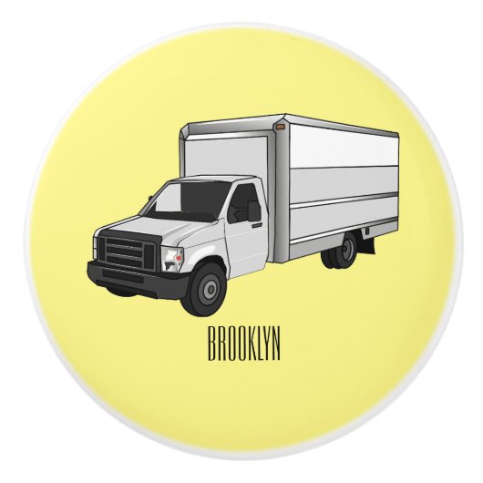 ボックストラック漫画イラストレーション セラミックノブ (正面)