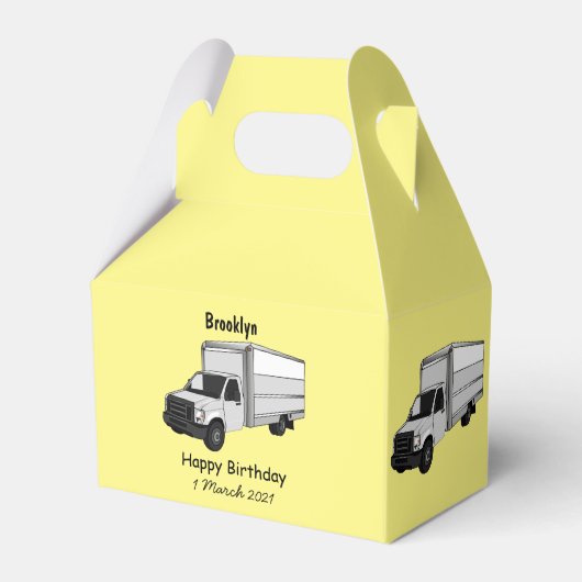 ボックストラック漫画イラストレーション フェイバーボックス (正面サイド)