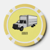 ボックストラック漫画イラストレーション ポーカーチップ (裏面)