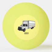 ボックストラック漫画イラストレーション 卓球ボール (裏面)